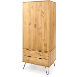 Augusta Pine 2 Door 2 Drawer Wardrobe - Size: 2 Door, 2 Drawer - Brown - Wilko - thumbnail 3