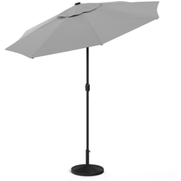 Living and Home Light Grey 24 LED Crank Lift Garden Parasol with Resin Base 3m - Wilko - thumbnail 5