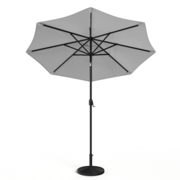 Living and Home Light Grey 24 LED Crank Lift Garden Parasol with Resin Base 3m - Wilko - thumbnail 1