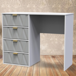 Crowndale Diamond Ready Assembled 4 Drawer Vanity Desk Matt Shadow and Grey - Size: 40 x 97 x 76cm - Wilko - thumbnail 1