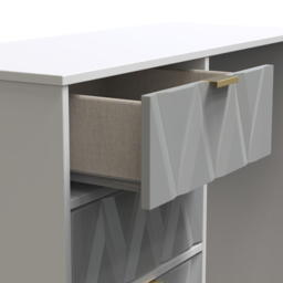 Crowndale Diamond Ready Assembled 4 Drawer Vanity Desk Matt Shadow and Grey - Size: 40 x 97 x 76cm - Wilko - thumbnail 6