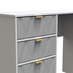 Crowndale Diamond Ready Assembled 4 Drawer Vanity Desk Matt Shadow and Grey - Size: 40 x 97 x 76cm - Wilko - thumbnail 7