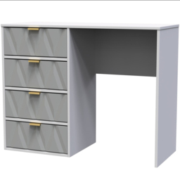 Crowndale Diamond Ready Assembled 4 Drawer Vanity Desk Matt Shadow and Grey - Size: 40 x 97 x 76cm - Wilko - thumbnail 3