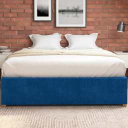 Aspire Furniture Super King Size Navy Plush Platform Ottoman Bed - Blue - Aspire Beds - Wilko - thumbnail 4