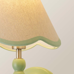 ValueLights Trim Scallop Shade Green Bobbin LED Wall Light with Bulb - Size: 32 x 19 x 20cm - Wilko - thumbnail 6