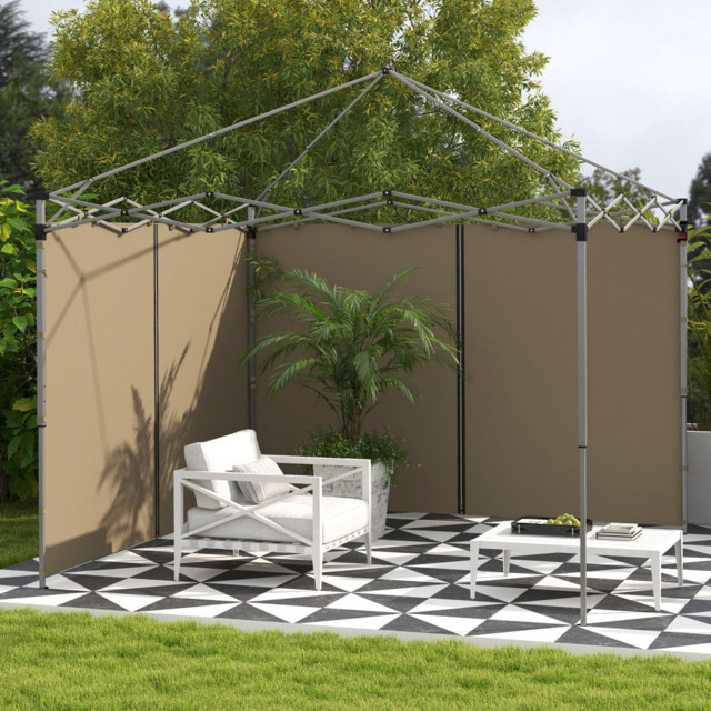 Outsunny 2 x 3m Beige Gazebo Replacement Side Panel with Zipped Door 2 Pack - Size: 37 x 30 x 10cm - Cream - Wilko - image 1