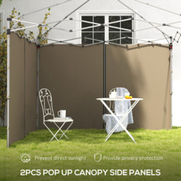 Outsunny 2 x 3m Beige Gazebo Replacement Side Panel with Zipped Door 2 Pack - Size: 37 x 30 x 10cm - Cream - Wilko - thumbnail 5