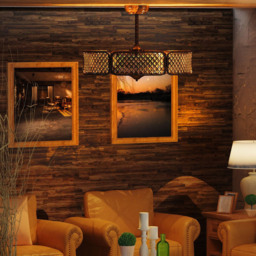 Costway Coffee Caged Crystal Ceiling Fan Light - Size: 82 x 82 x 37cm - Brown - Wilko - thumbnail 3