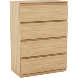 VIDA DESIGNS Denver 4 Drawer Pine Chest of Drawers - Brown - Wilko - thumbnail 3
