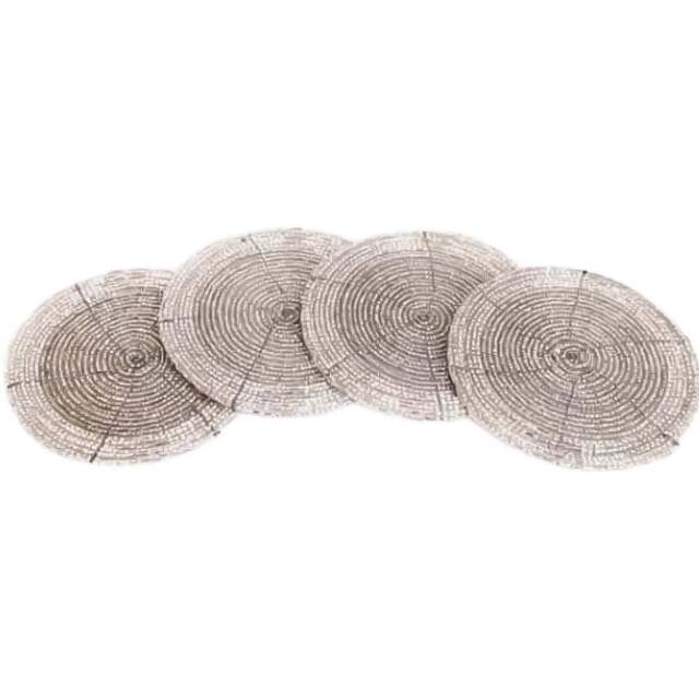Marco Paul 10cm 4 Pack Beaded Christmas Coaster - Size: 10 x 10 x 1cm - Multicoloured - Wilko - image 1