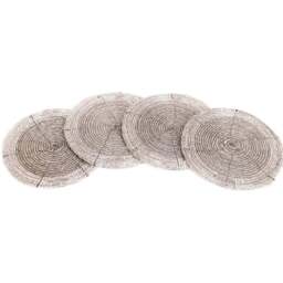 Marco Paul 10cm 4 Pack Beaded Christmas Coaster - Size: 10 x 10 x 1cm - Multicoloured - Wilko