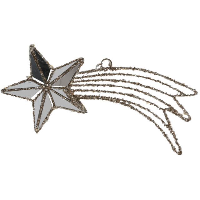 Decadent Bronze Silver Mirrored Shooting Star LED Decoration - Size: 1 Piece - Wilko - image 1