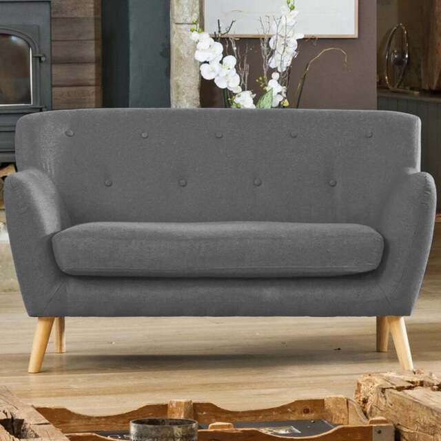 Lynwood 2 Seater Dark Grey Fabric Sofa - Artemis Home - Wilko - image 1