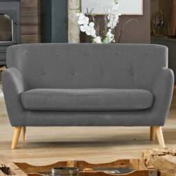 Lynwood 2 Seater Dark Grey Fabric Sofa - Artemis Home - Wilko - thumbnail 1