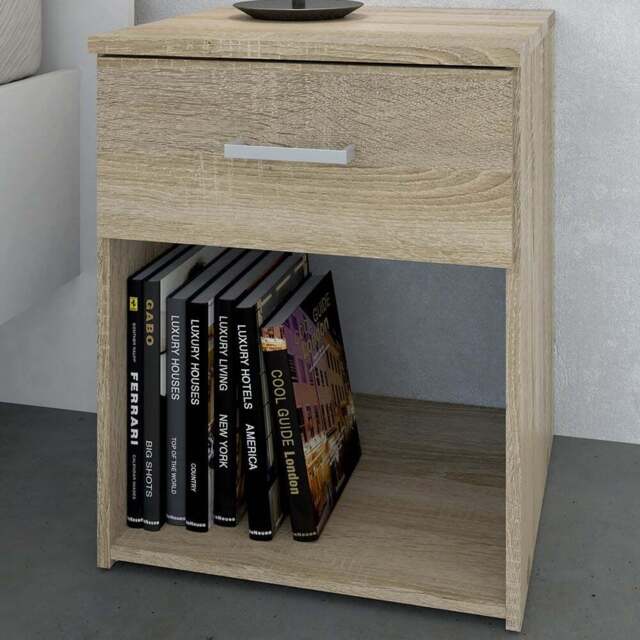 Florence Space Single Drawer Oak Bedside Table - Brown - Furniture To Go - Wilko - image 1