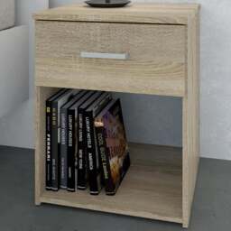 Florence Space Single Drawer Oak Bedside Table - Brown - Furniture To Go - Wilko - thumbnail 1