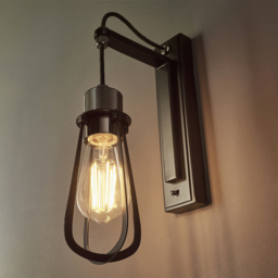 Merano Alessandria Black Wall Lamp - Size: 20 x 10 x 38.6cm - Wilko - thumbnail 3