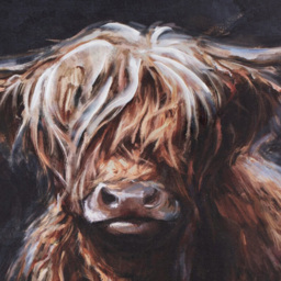 Black Rusty the Highland Cow Framed Art Canvas 60 x 90cm - Size: 90 x 60 x 3.8 - Wilko - thumbnail 3