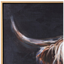 Black Rusty the Highland Cow Framed Art Canvas 60 x 90cm - Size: 90 x 60 x 3.8 - Wilko - thumbnail 4