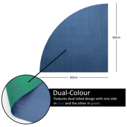 Nicoman Reversible Blue and Green Quadrant Corner Shower Mat 60cm - Size: 0.4 x 60 x 60cm - Wilko - thumbnail 5