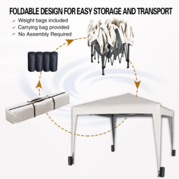 White Pop Up Outdoor Gazebo 2 x 2m - MCC - Wilko - thumbnail 7