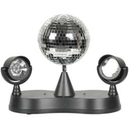 ValueLights Dolly Disco Ball Rotating LED Spotlight Table Lamp - Size: 23.5 x 15 x 27cm - Black - Wilko - thumbnail 1