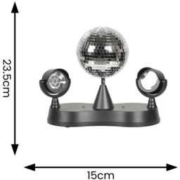 ValueLights Dolly Disco Ball Rotating LED Spotlight Table Lamp - Size: 23.5 x 15 x 27cm - Black - Wilko - thumbnail 6