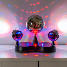 ValueLights Dolly Disco Ball Rotating LED Spotlight Table Lamp - Size: 23.5 x 15 x 27cm - Black - Wilko - thumbnail 3