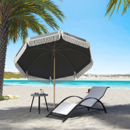 Outsunny Grey Height Adjustable Portable Beach Umbrella 1.7m - Size: 205 x 174 x 174cm - Wilko - thumbnail 3