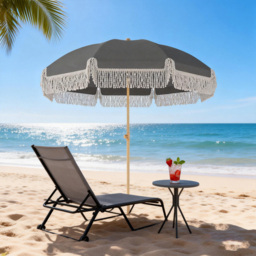 Outsunny Grey Height Adjustable Portable Beach Umbrella 1.7m - Size: 205 x 174 x 174cm - Wilko - thumbnail 4