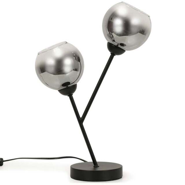 ValueLights Aria 2 Way Smoked Glass LED Table Lamp - Size: 43 x 28 x 13cm - Black - Wilko - image 1