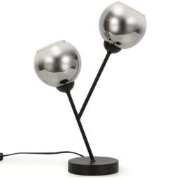 ValueLights Aria 2 Way Smoked Glass LED Table Lamp - Size: 43 x 28 x 13cm - Black - Wilko - thumbnail 1
