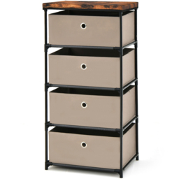 Costway 4 Drawer Coffee Fabric Dresser with Metal Frame - Size: 42 x 33.5 x 84.5cm - Brown - Wilko - thumbnail 4