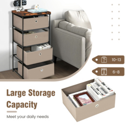 Costway 4 Drawer Coffee Fabric Dresser with Metal Frame - Size: 42 x 33.5 x 84.5cm - Brown - Wilko - thumbnail 7