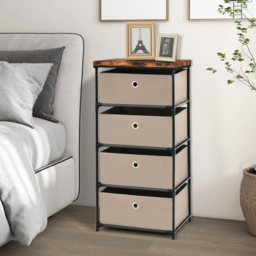 Costway 4 Drawer Coffee Fabric Dresser with Metal Frame - Size: 42 x 33.5 x 84.5cm - Brown - Wilko - thumbnail 6