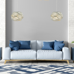 Happy Homewares 3 Ring Chrome Pendant Light Shade with Acrylic Bead - Size: 21 x 30 x 30cm - Silver - Wilko - thumbnail 3