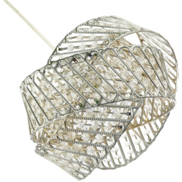 Happy Homewares 3 Ring Chrome Pendant Light Shade with Acrylic Bead - Size: 21 x 30 x 30cm - Silver - Wilko - thumbnail 4