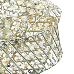 Happy Homewares 3 Ring Chrome Pendant Light Shade with Acrylic Bead - Size: 21 x 30 x 30cm - Silver - Wilko - thumbnail 6
