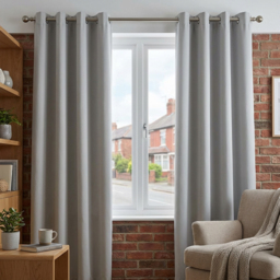 My Home Blackout Lining Eyelet Curtains 168 x 178cm - Size: W 168 x D 178cm - Grey - Wilko - thumbnail 5