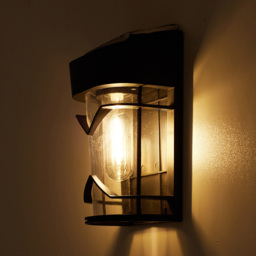 Living and Home 4 Pack Solar Powered Garden Wall Night Light - Size: 13 x 9 x 6cm - Black - Wilko - thumbnail 3