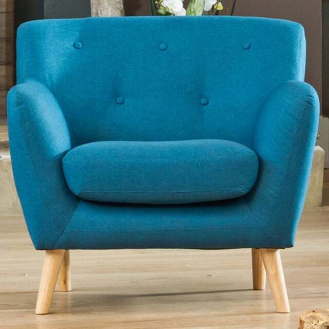 Lynwood Teal Fabric Armchair - Size: Single - Blue - Artemis Home - Wilko - image 1