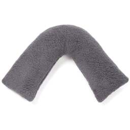 Downland Huggleland Charcoal Teddy Fleece V Shape Pillow - Size: Single - Grey - Wilko - thumbnail 1