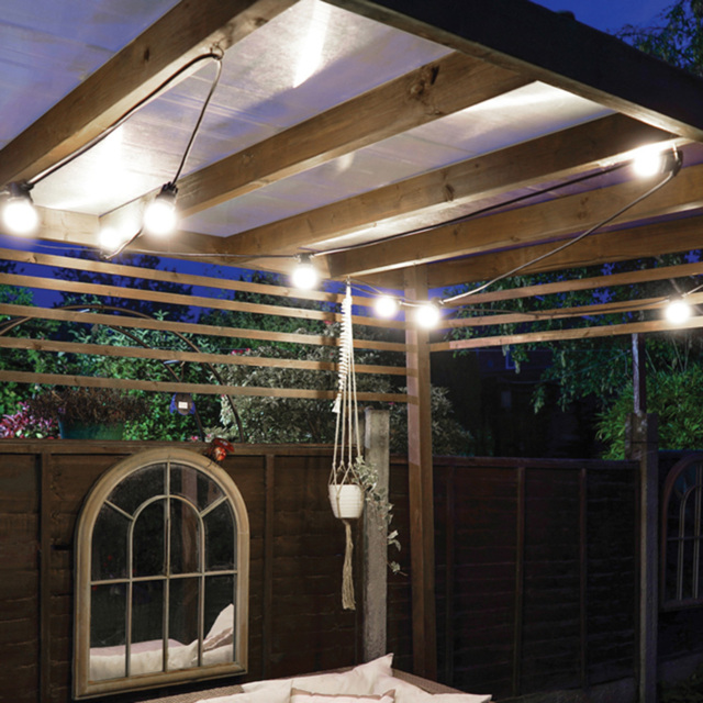 Eagle Connect Festoon 10 Cool White Clear Lamps LED String Light 10m - Size: 51 x 40 x 9cm - BLACK - Wilko - image 1