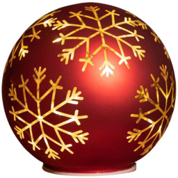 Samuel Alexander Warm White LED Red Snowflake Glass Ball 15cm - Size: 15 x 15 x 15cm - Wilko