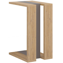 Decortie Muju Oak and Mocha Grey C Shape Side Table with Side Support - Size: 57 x 30 x 40cm - Multi - Wilko - thumbnail 3