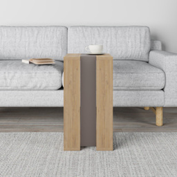 Decortie Muju Oak and Mocha Grey C Shape Side Table with Side Support - Size: 57 x 30 x 40cm - Multi - Wilko - thumbnail 5