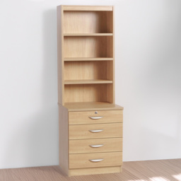 R White Cabinets 4 Drawer 4 Shelf Brown Chest of Drawers - Wilko - thumbnail 1