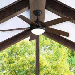 Living and Home Rustic Wooden LED Ceiling Fan Light with Remote 52 inch - Size: 40 x 132 x 132cm - Brown - Wilko - thumbnail 5