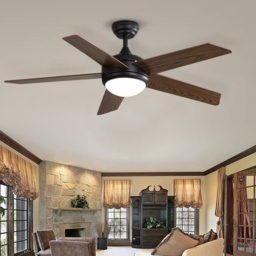 Living and Home Rustic Wooden LED Ceiling Fan Light with Remote 52 inch - Size: 40 x 132 x 132cm - Brown - Wilko - thumbnail 7
