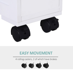 Portland 2 Drawer White Slim Floor Cabinet - Size: 16 x 52 x 72cm - Wilko - thumbnail 5